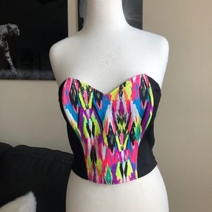 Rojas Neon Sweetheart Neckline Corset Top S